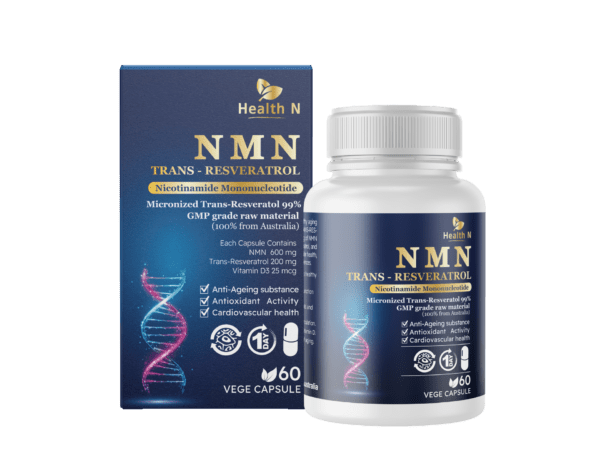 Health N NMN Trans-Resveratrol 60 Capsules - Image 1